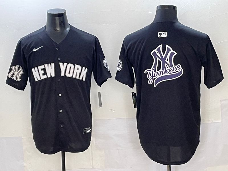 Men 2025 New York Yankees Blank Black Nike MLB Jersey style 0023->new york yankees->MLB Jersey